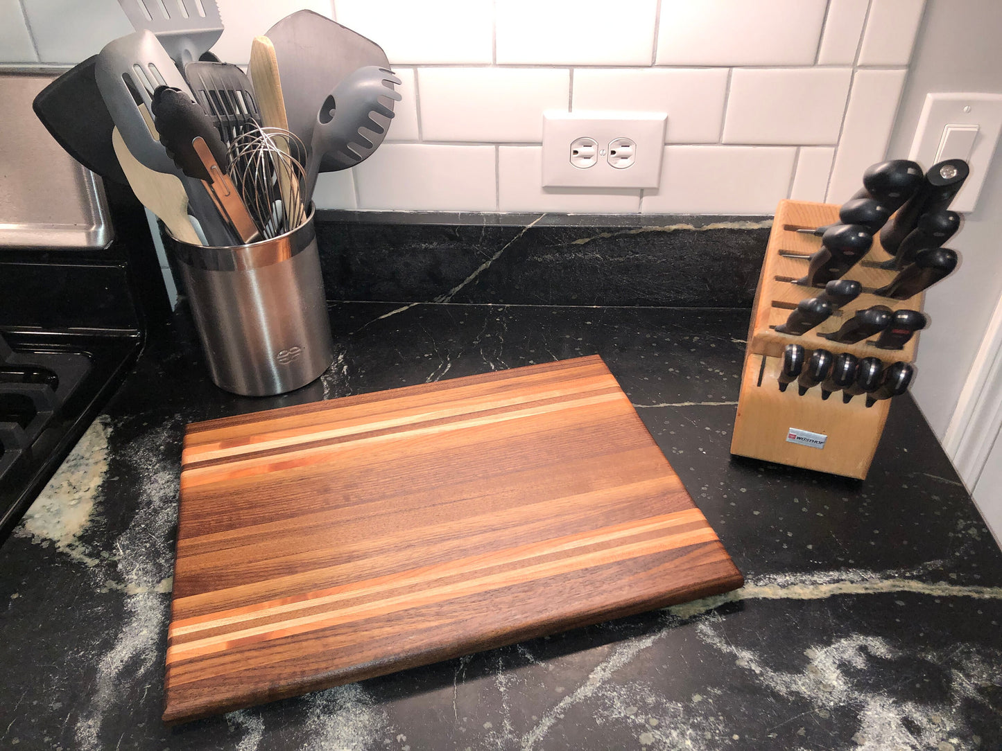 Walnut Cutting Board (Heritage) for Rustic Kitchen, Wooden Charcuterie w/ Custom Engraving available