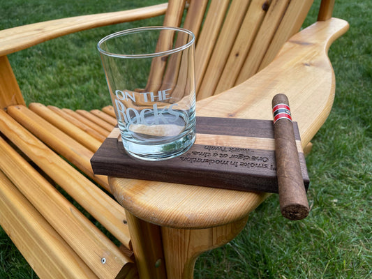 Cigar and Whiskey Coaster Tray