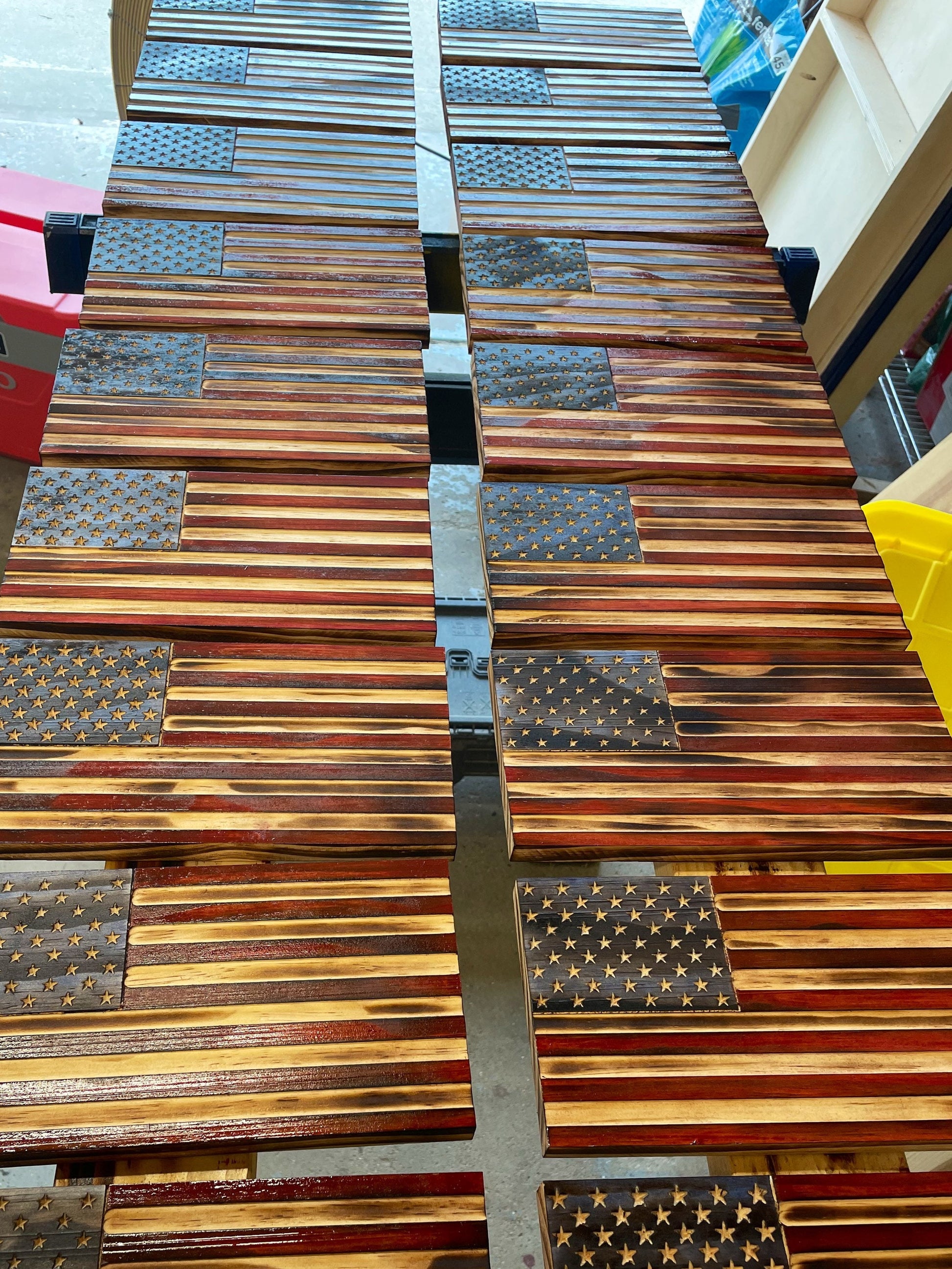 American Flag Bookcase Decor