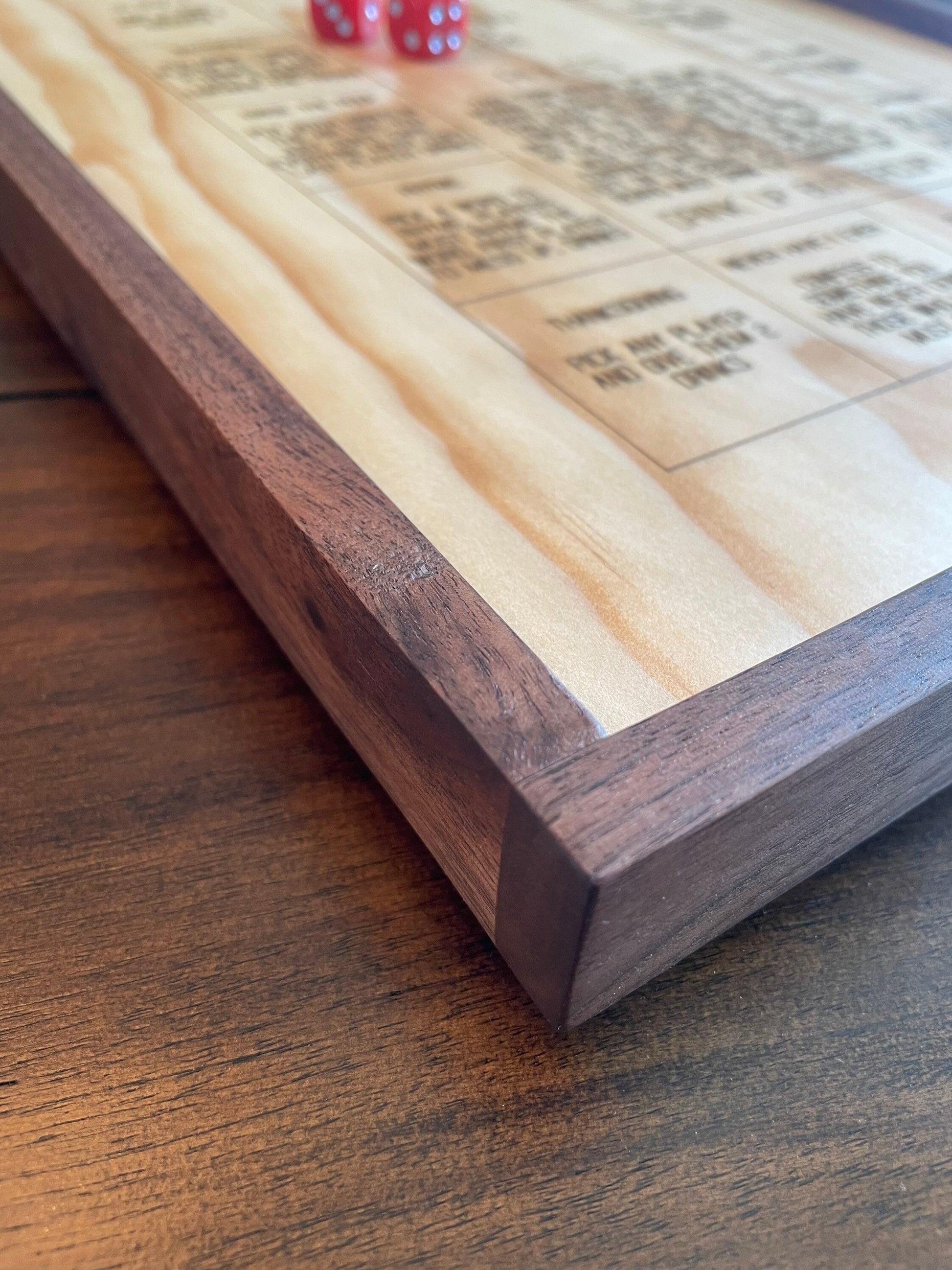 Walnut Framed Drinkopoly Dice Game