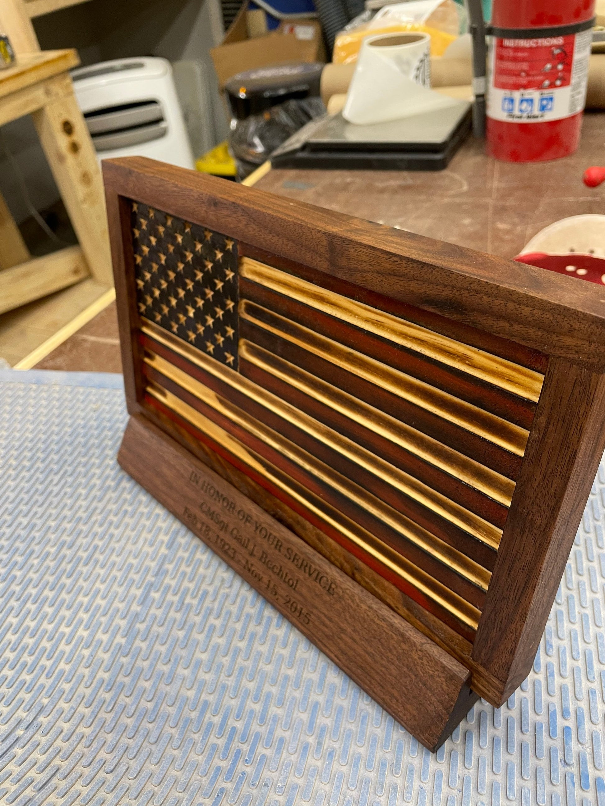 Wooden Flag Display (Customizable Gift or Award)