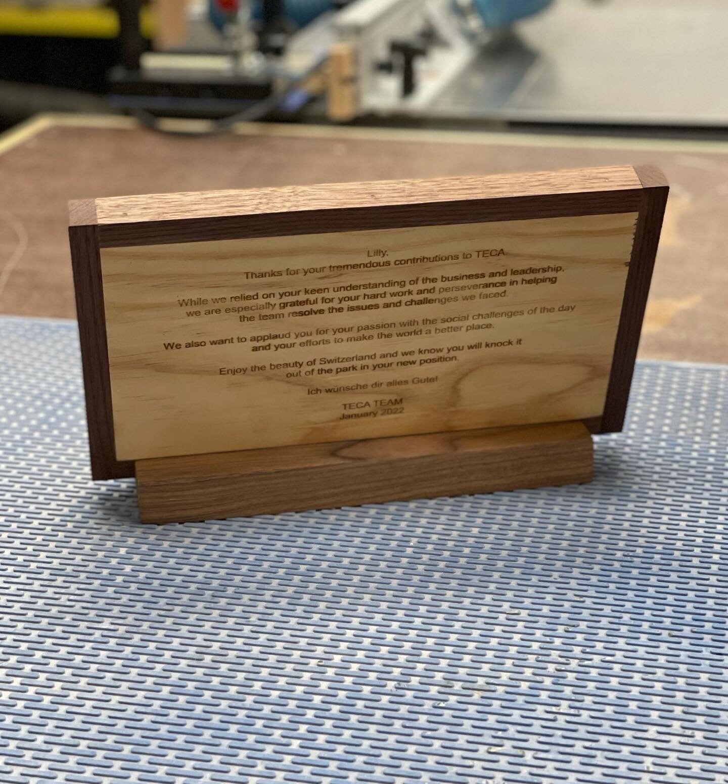 Wooden Flag Display (Customizable Gift or Award)