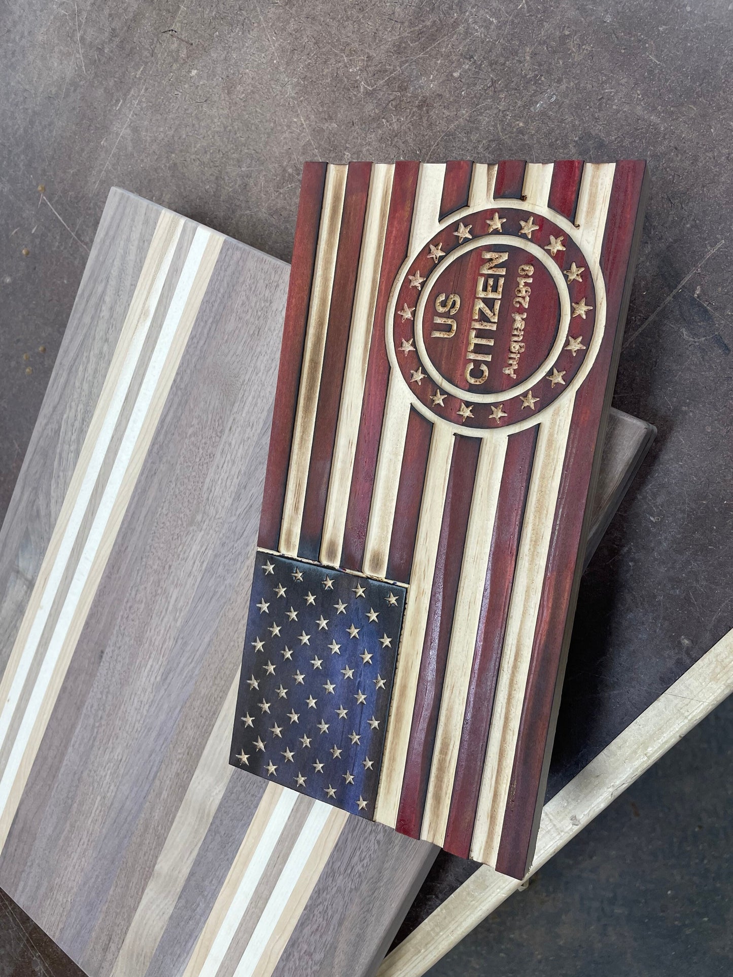 Wooden Flag Display (Customizable Gift or Award)