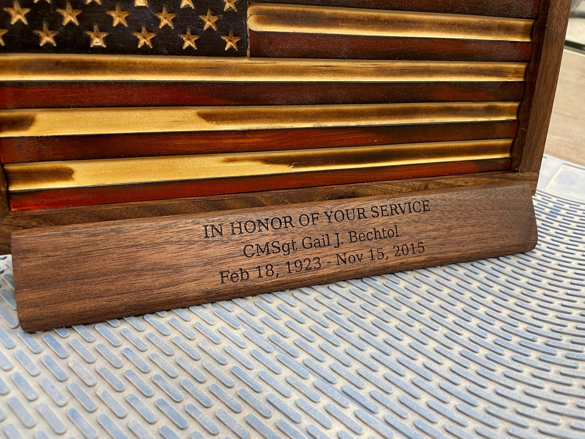 Wooden Flag Display (Customizable Gift or Award)