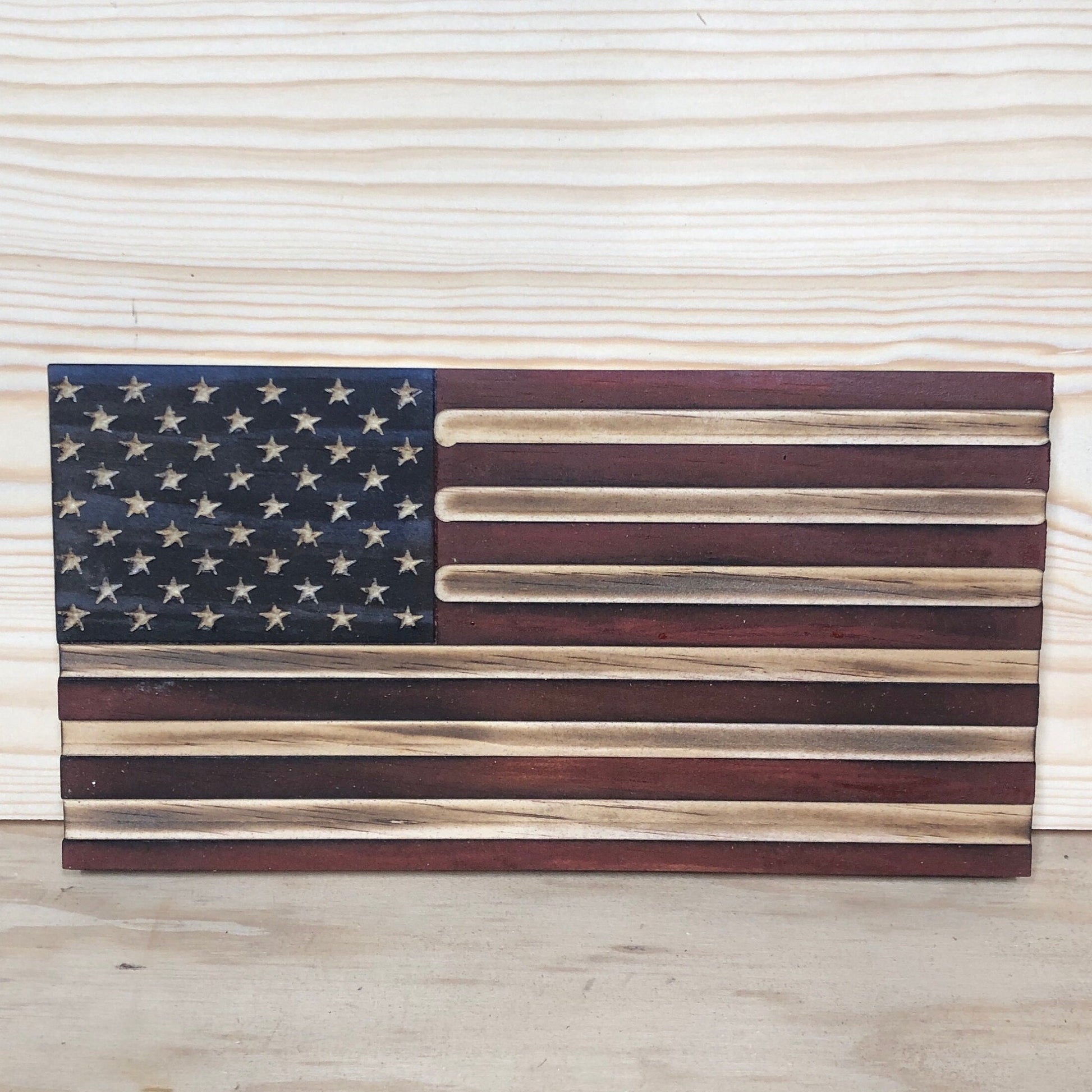 American Flag Bookcase Decor