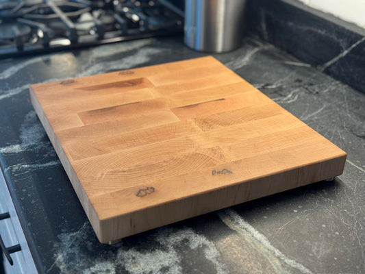 Rustic Maple End Grain Cutting Board – Farmhouse Style | “Country Kitchen” Butcher Block | Handmade Wood Cutting Board