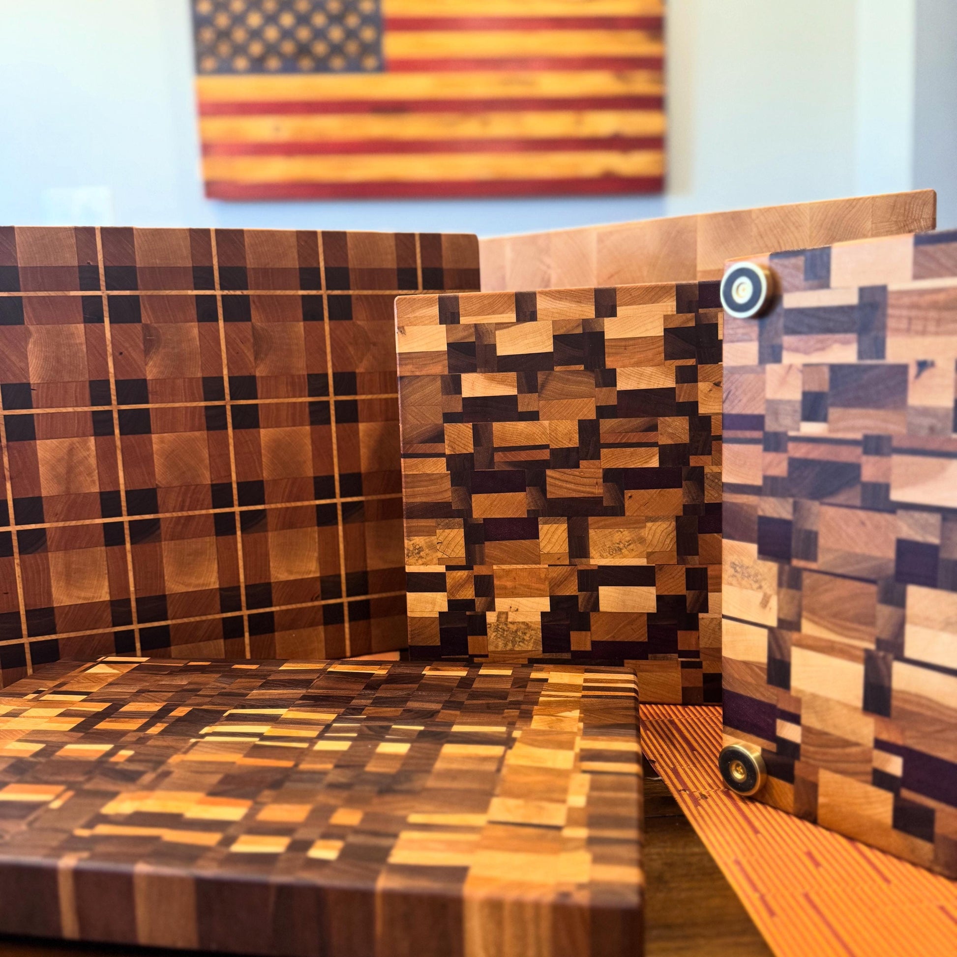Rustic Maple End Grain Cutting Board – Farmhouse Style | “Country Kitchen” Butcher Block | Handmade Wood Cutting Board