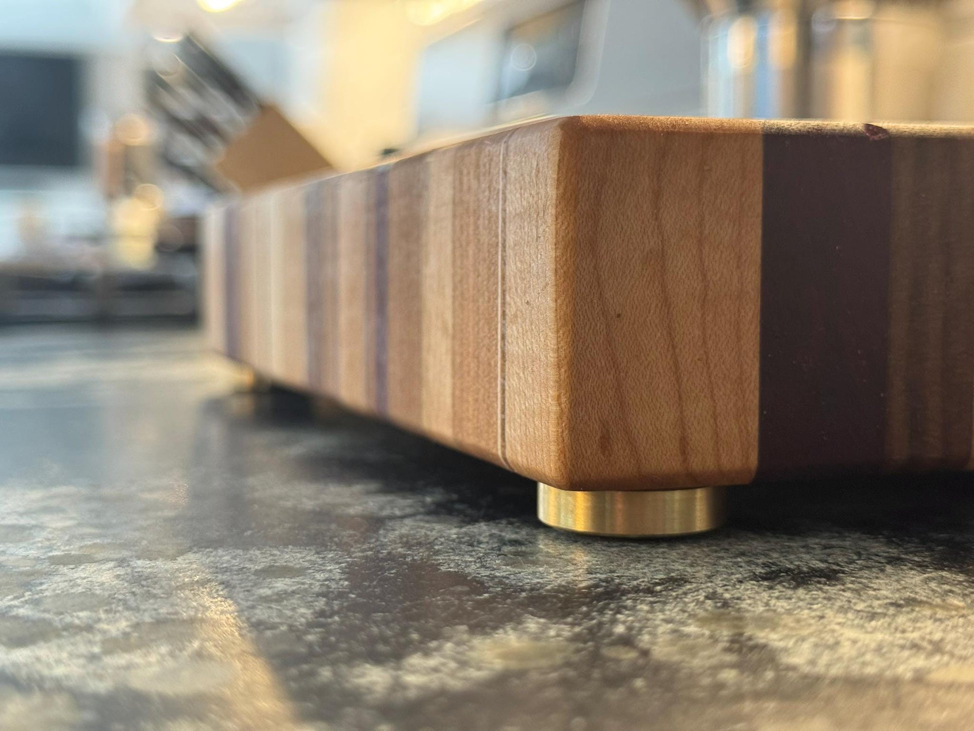 Medium Chaos End Grain Cutting Board – Walnut, Maple, Cherry & Purpleheart | Handmade Butcher Block | Unique Gift for Chefs