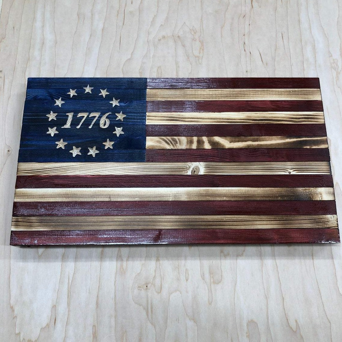 1776 Betsy Ross Wooden Flag - Broad Shoulders Woodworks 2020