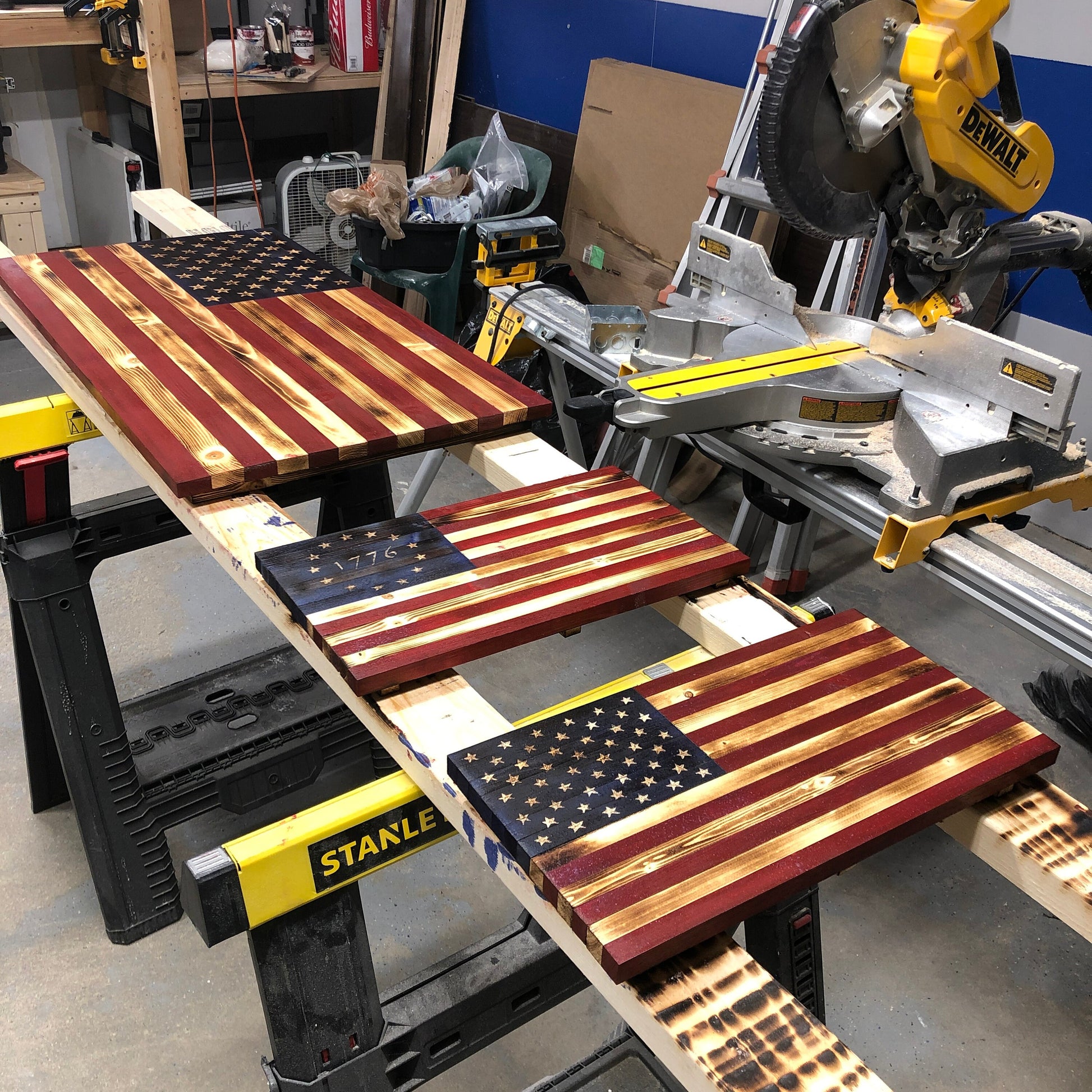 Wooden American Flag (17.5” x 9”) Small