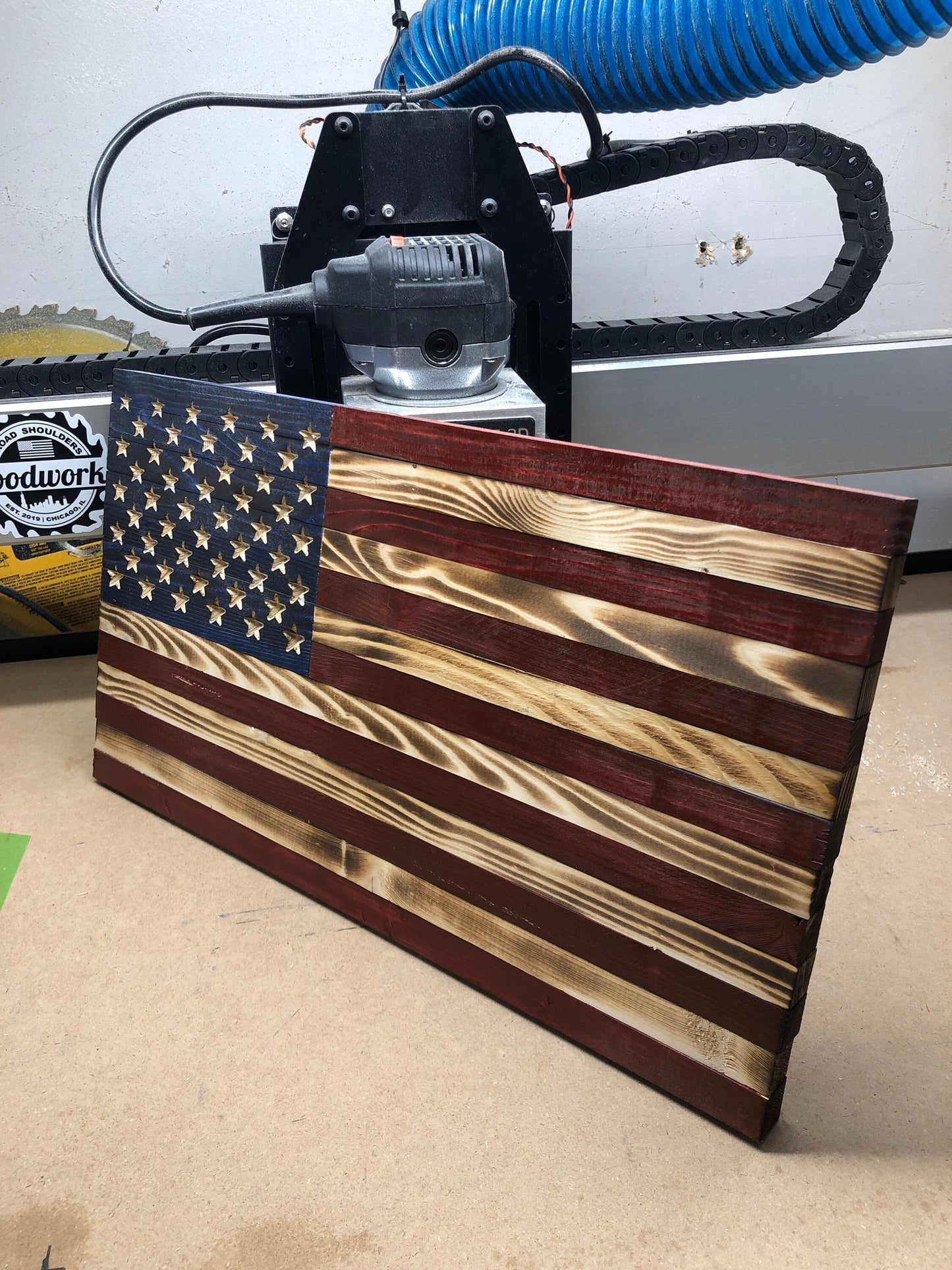 Wooden American Flag (17.5” x 9”) Small