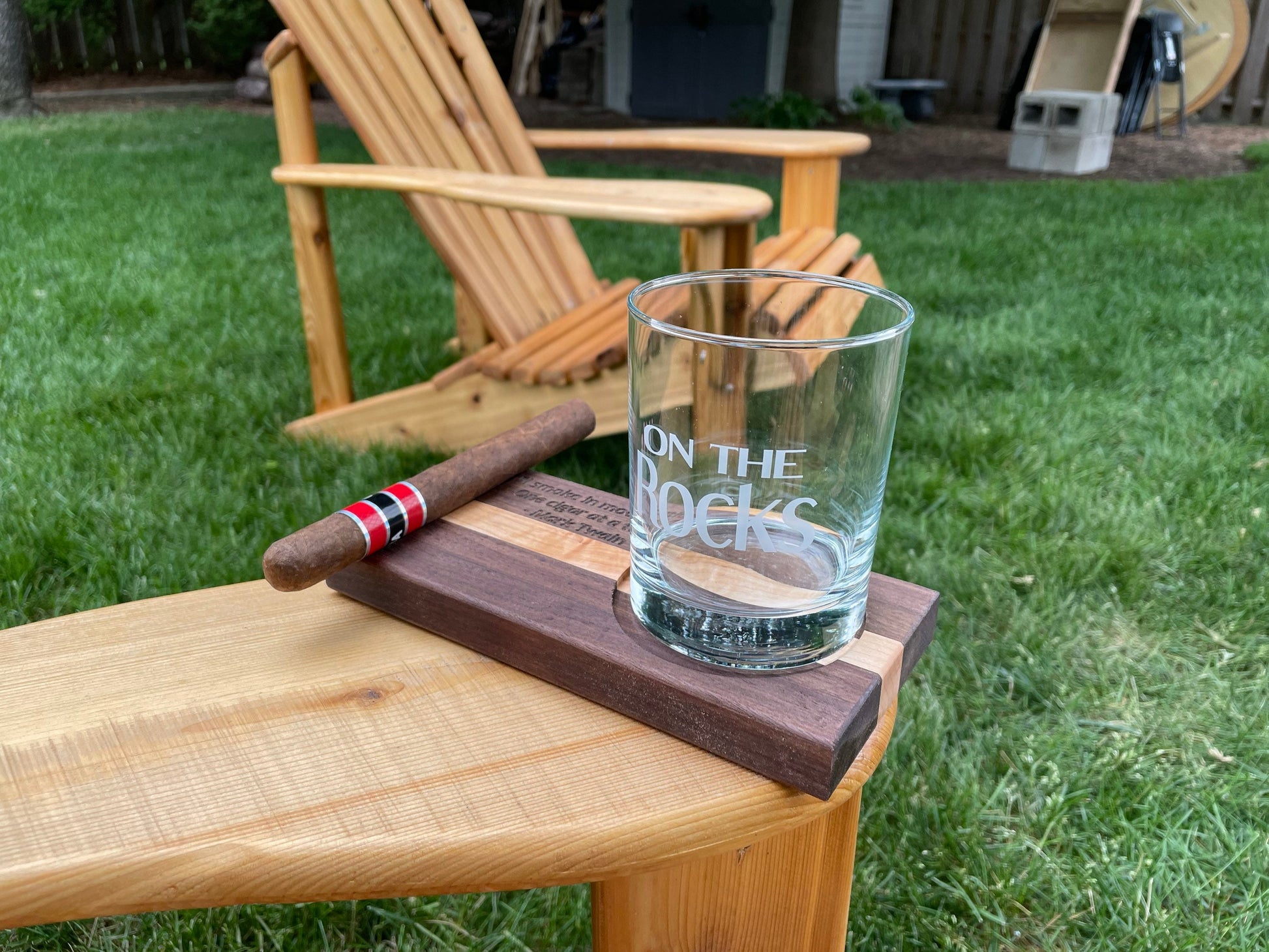 Cigar and Whiskey Coaster Tray