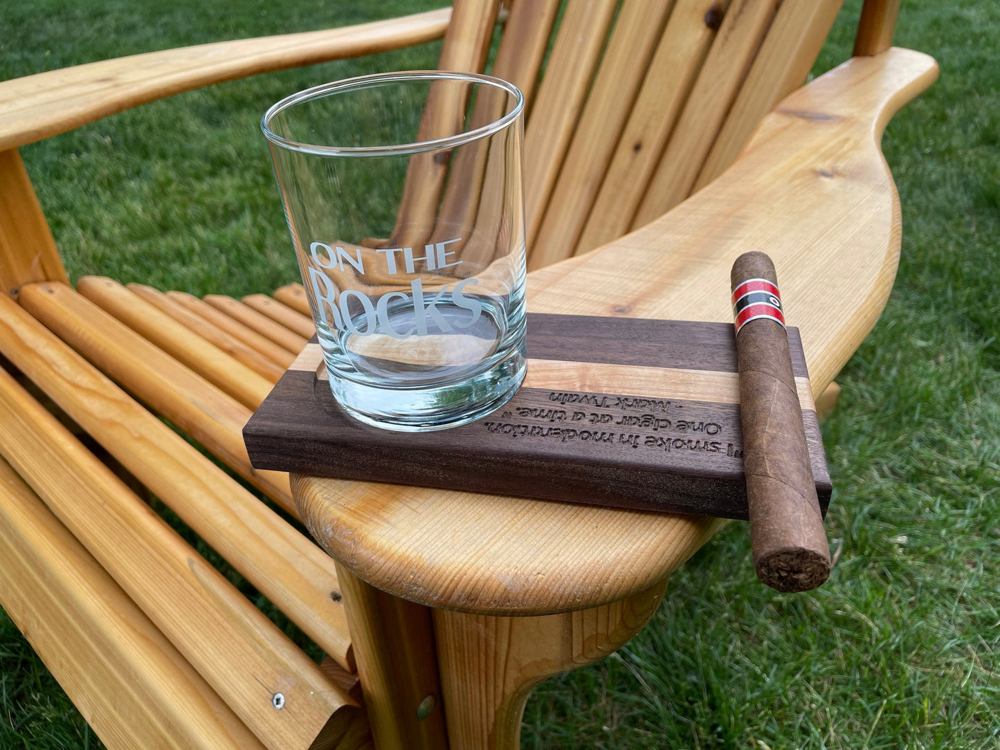 Cigar and Whiskey Coaster Tray