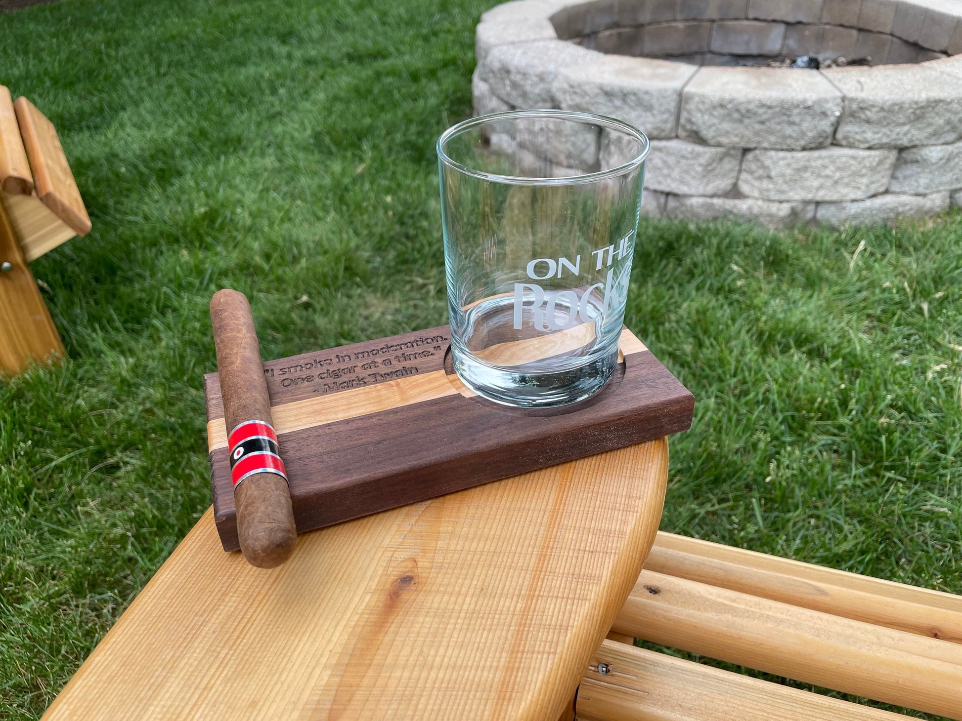 Cigar and Whiskey Coaster Tray