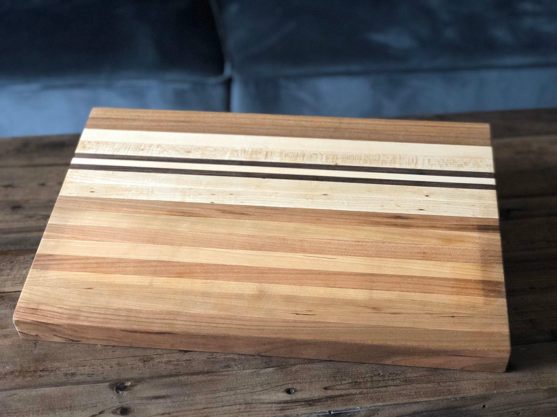 The Legacy Cherry Cutting Board in Rustic Style, Large Maple and Walnut Platter