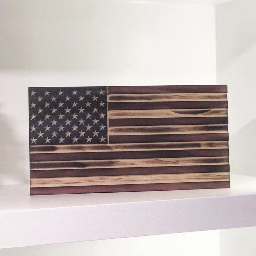 Old Glory Bookshelf Flag - Broad Shoulders Woodworks