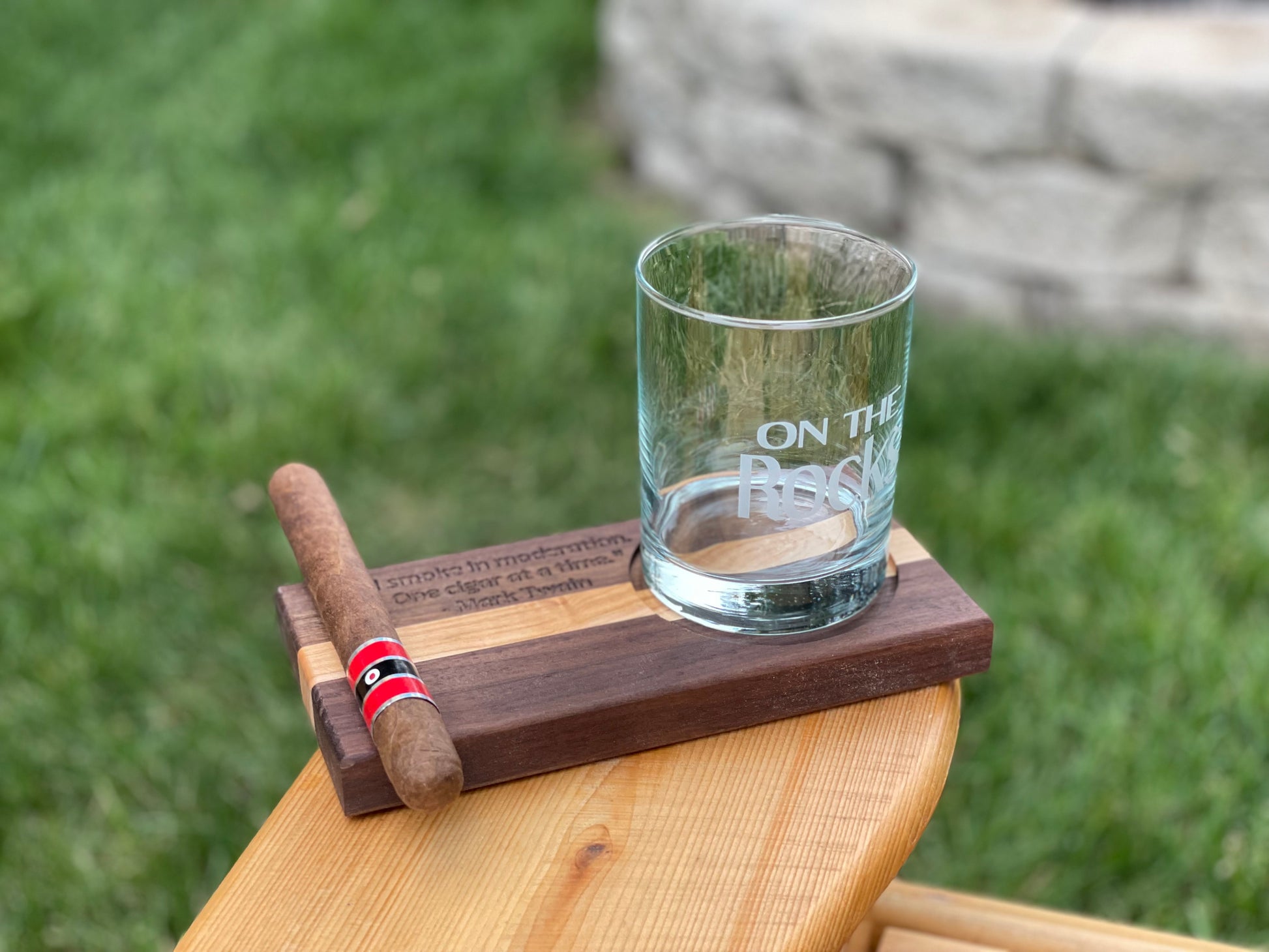 Cigar and Whiskey Tray - Broad Shoulders Woodworks