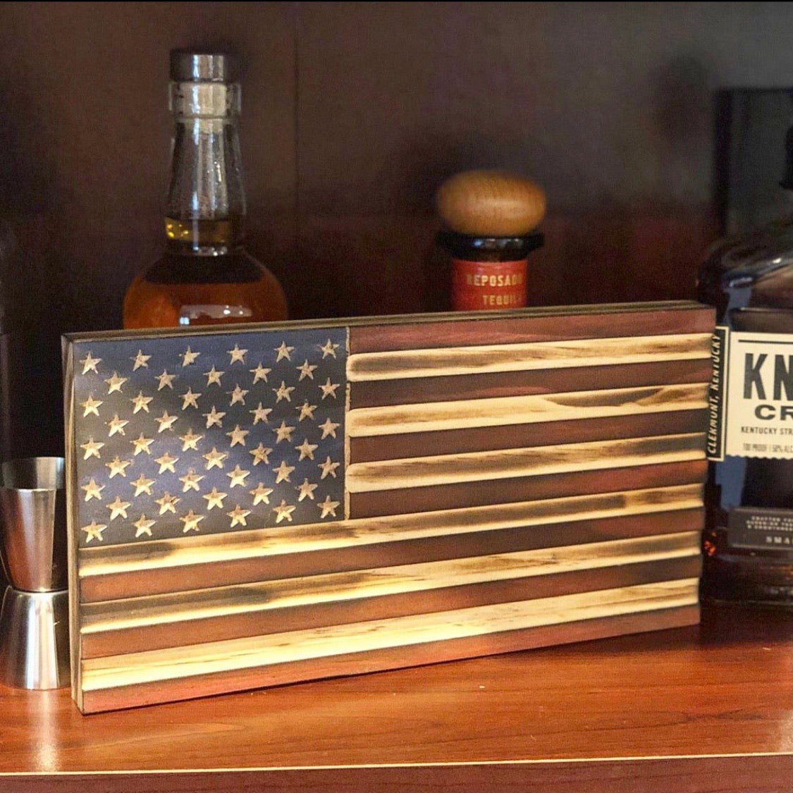 Old Glory Bookshelf Flag - Broad Shoulders Woodworks