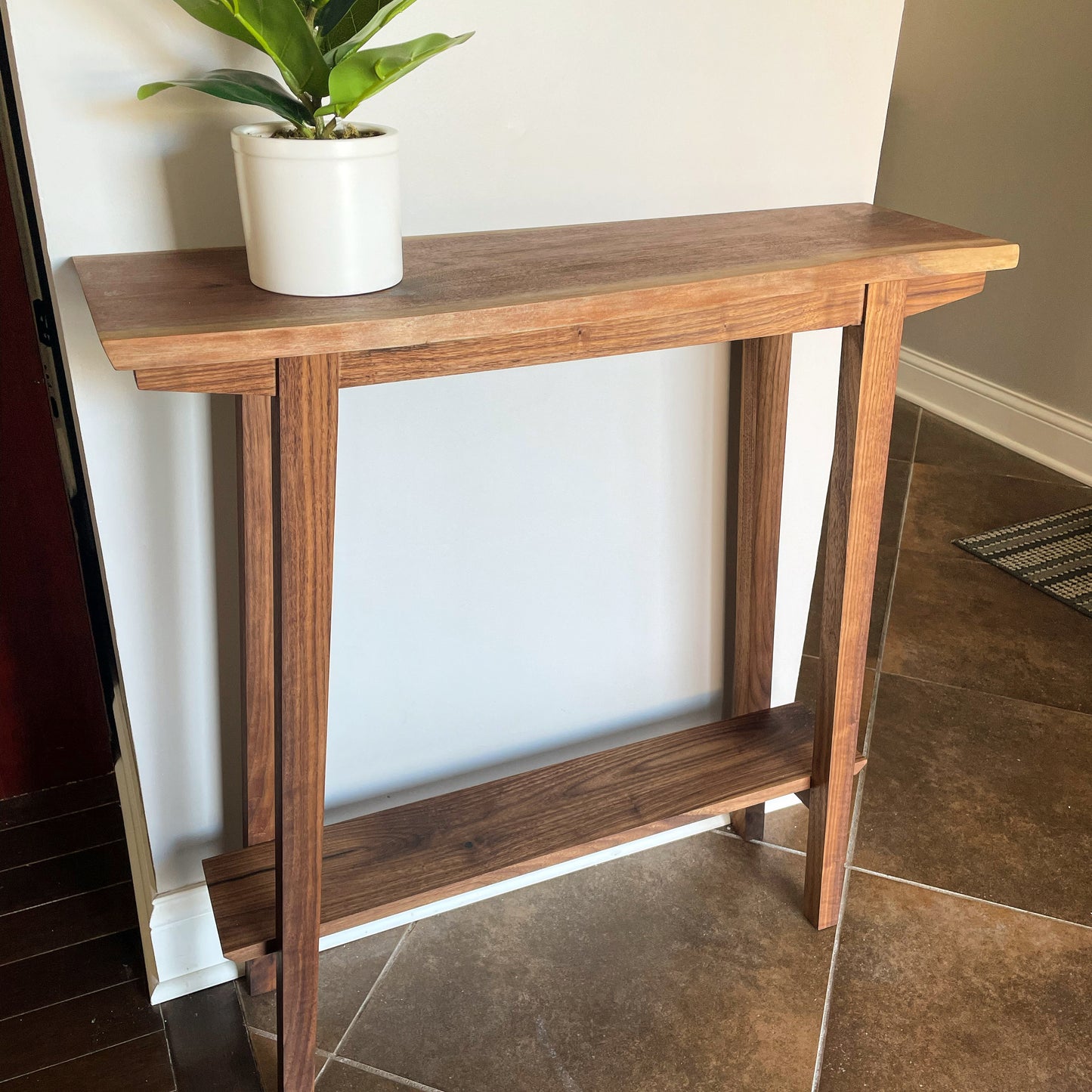 Walnut Entryway Table - Broad Shoulders Woodworks