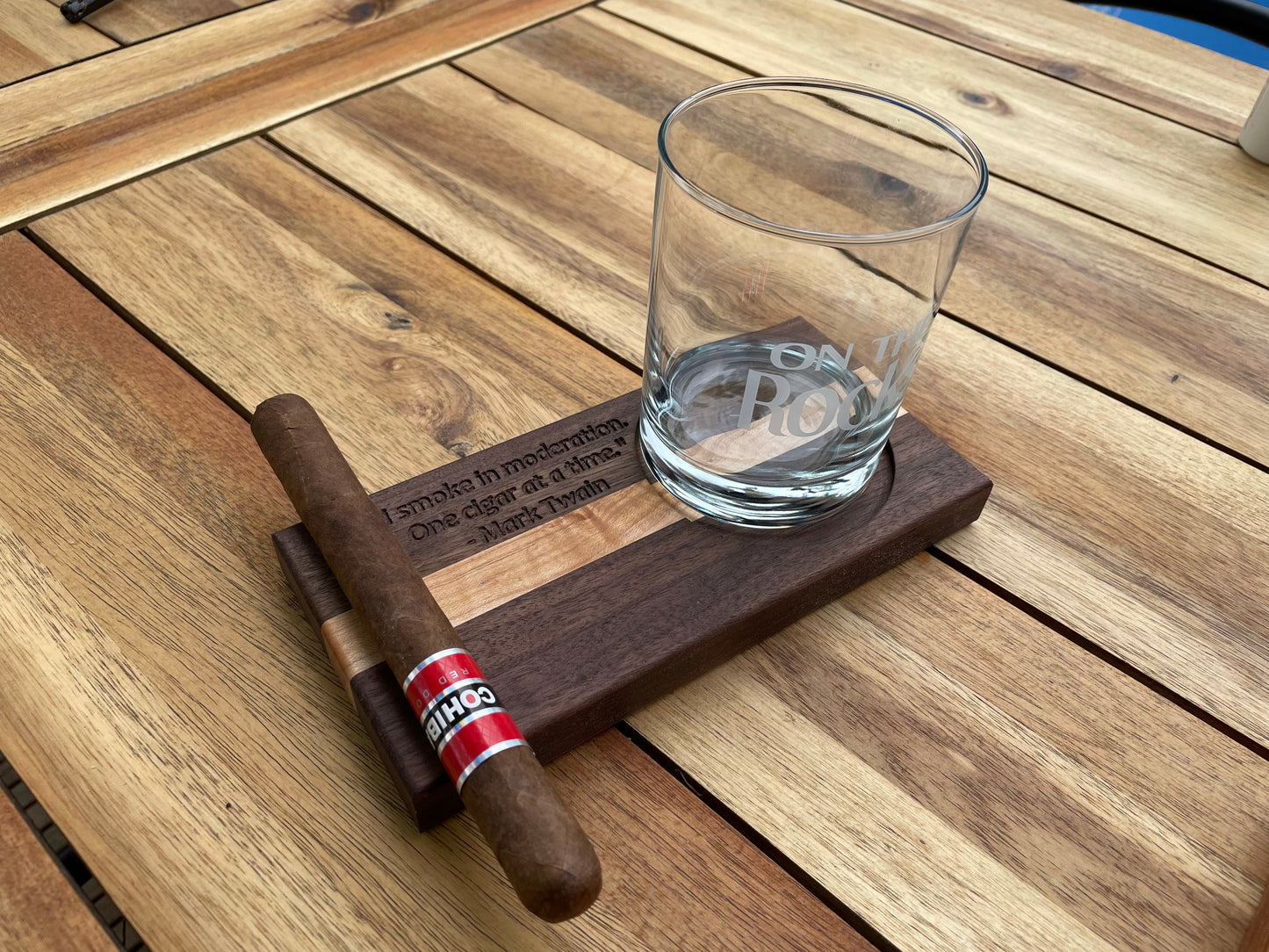 Cigar and Whiskey Tray - Broad Shoulders Woodworks