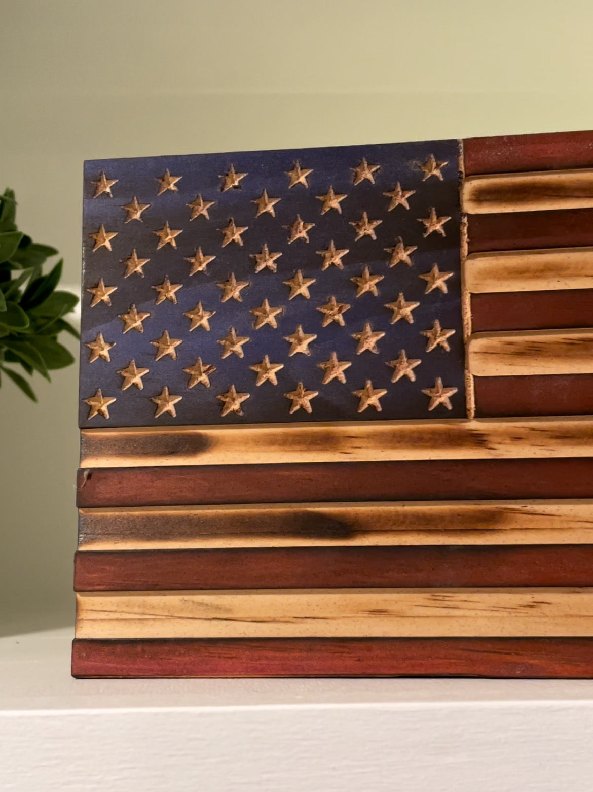 Old Glory Bookshelf Flag - Broad Shoulders Woodworks