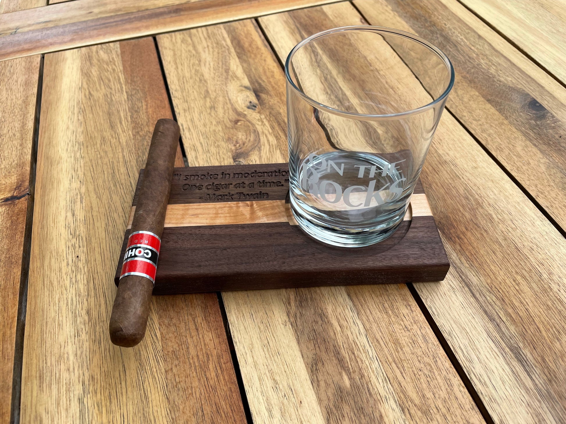 Cigar and Whiskey Tray - Broad Shoulders Woodworks